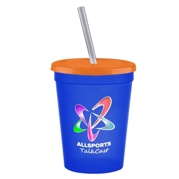 Molded in USA 16 oz. Stadium Cup with Lid & Straw... from ASI 40480 Koozie Group