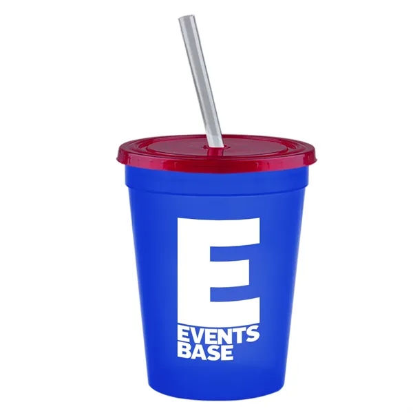 Molded in USA 16 oz. Stadium Cup with Lid & Straw... from ASI 40480 Koozie Group