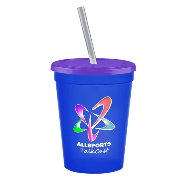 Molded in USA 16 oz. Stadium Cup with Lid & Straw... from ASI 40480 Koozie Group
