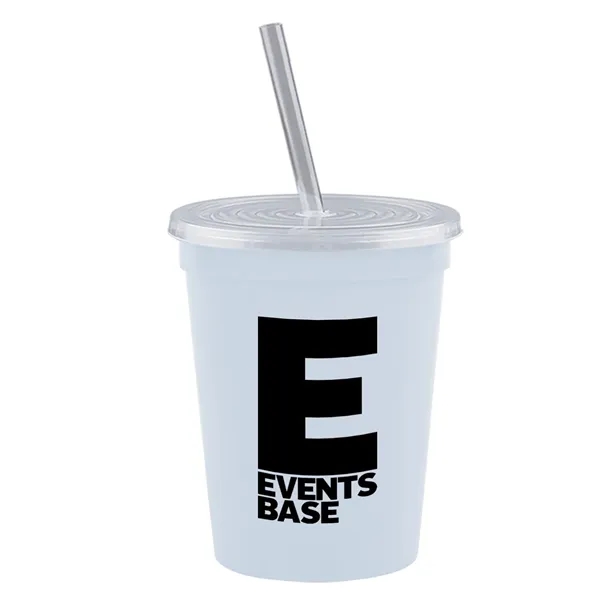 Molded in USA 16 oz. Stadium Cup with Lid & Straw... from ASI 40480 Koozie Group
