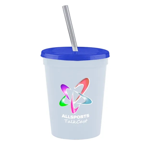 Molded in USA 16 oz. Stadium Cup with Lid & Straw... from ASI 40480 Koozie Group
