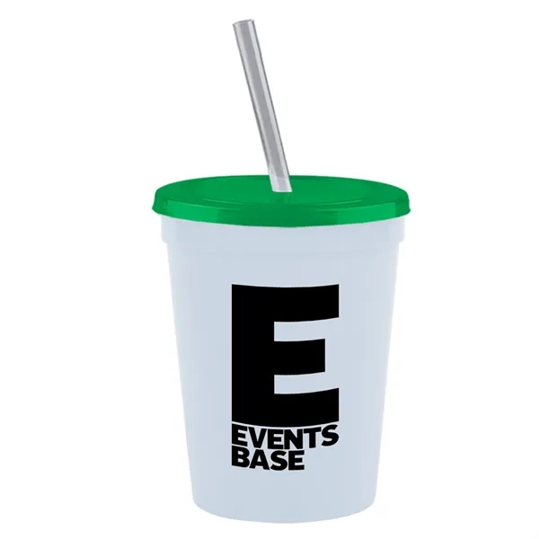 Molded in USA 16 oz. Stadium Cup with Lid & Straw... from ASI 40480 Koozie Group