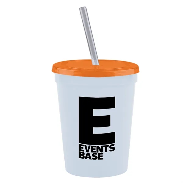 Molded in USA 16 oz. Stadium Cup with Lid & Straw... from ASI 40480 Koozie Group