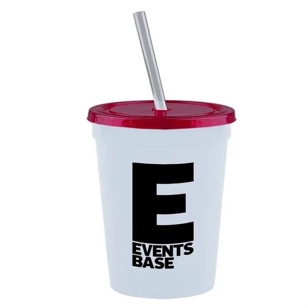 Molded in USA 16 oz. Stadium Cup with Lid & Straw... from ASI 40480 Koozie Group
