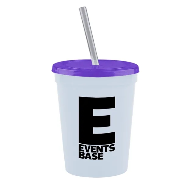 Molded in USA 16 oz. Stadium Cup with Lid & Straw... from ASI 40480 Koozie Group