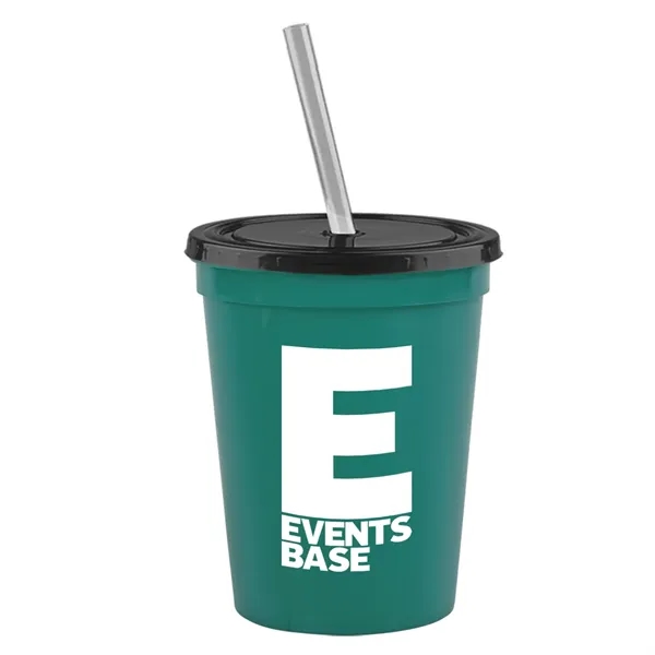 Molded in USA 16 oz. Stadium Cup with Lid & Straw... from ASI 40480 Koozie Group