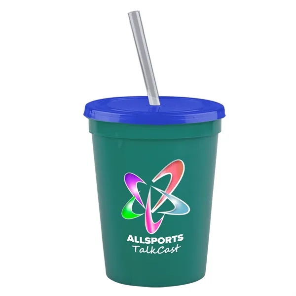 Molded in USA 16 oz. Stadium Cup with Lid & Straw... from ASI 40480 Koozie Group