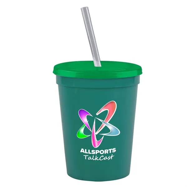 Molded in USA 16 oz. Stadium Cup with Lid & Straw... from ASI 40480 Koozie Group