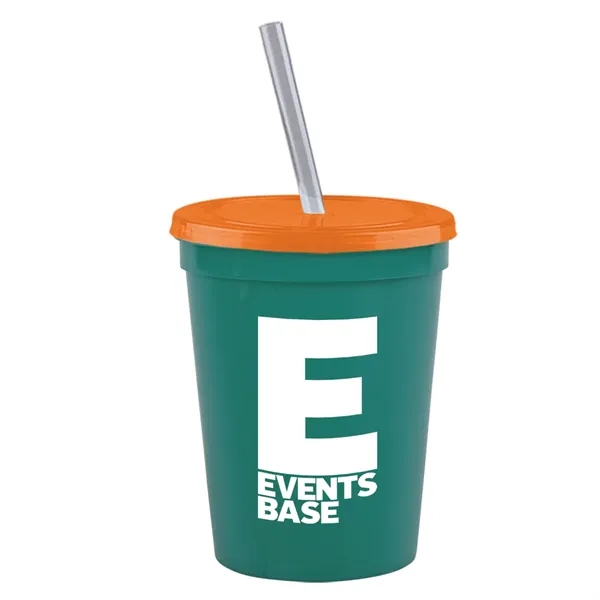 Molded in USA 16 oz. Stadium Cup with Lid & Straw... from ASI 40480 Koozie Group