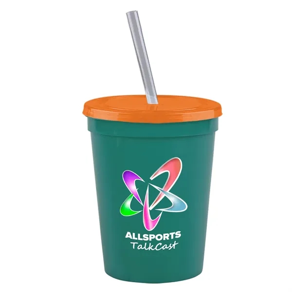 Molded in USA 16 oz. Stadium Cup with Lid & Straw... from ASI 40480 Koozie Group