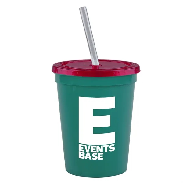 Molded in USA 16 oz. Stadium Cup with Lid & Straw... from ASI 40480 Koozie Group