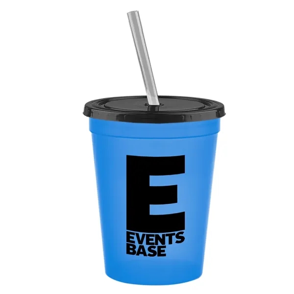Molded in USA 16 oz. Stadium Cup with Lid & Straw... from ASI 40480 Koozie Group