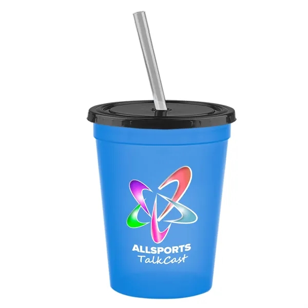 Molded in USA 16 oz. Stadium Cup with Lid & Straw... from ASI 40480 Koozie Group