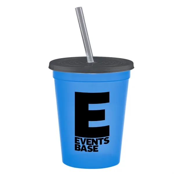 Molded in USA 16 oz. Stadium Cup with Lid & Straw... from ASI 40480 Koozie Group
