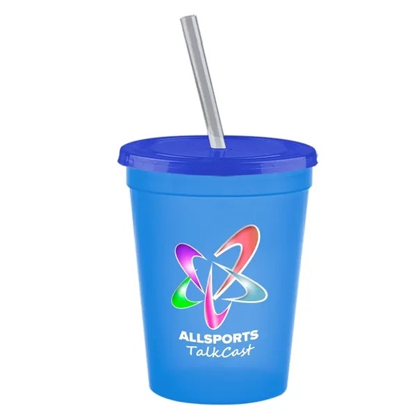 Molded in USA 16 oz. Stadium Cup with Lid & Straw... from ASI 40480 Koozie Group