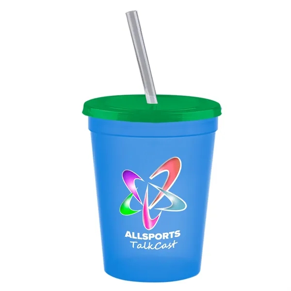 Molded in USA 16 oz. Stadium Cup with Lid & Straw... from ASI 40480 Koozie Group