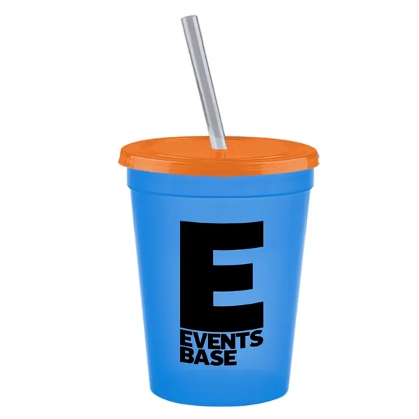 Molded in USA 16 oz. Stadium Cup with Lid & Straw... from ASI 40480 Koozie Group