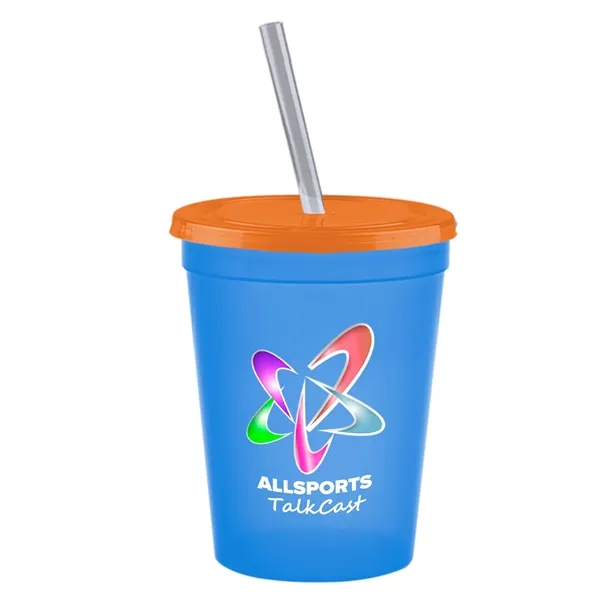 Molded in USA 16 oz. Stadium Cup with Lid & Straw... from ASI 40480 Koozie Group
