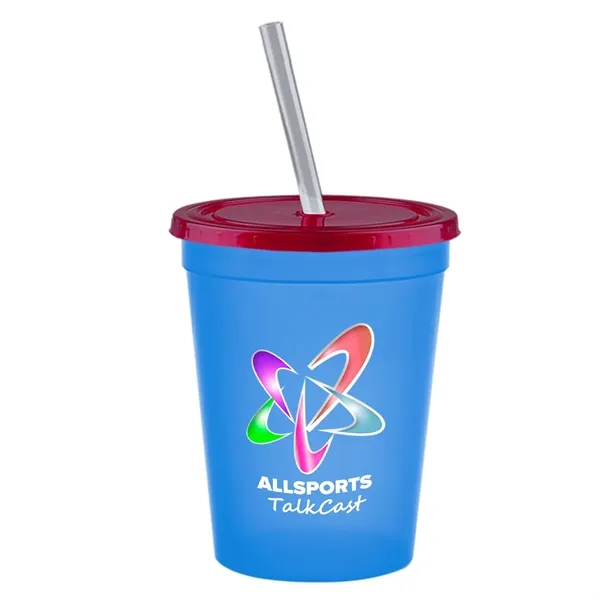 Molded in USA 16 oz. Stadium Cup with Lid & Straw... from ASI 40480 Koozie Group