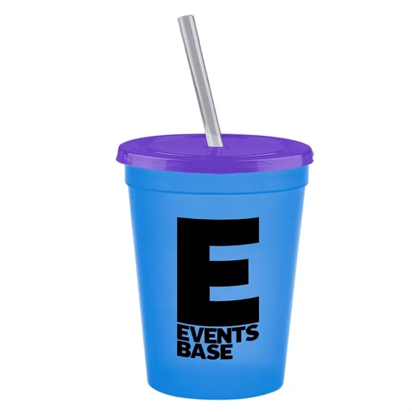 Molded in USA 16 oz. Stadium Cup with Lid & Straw... from ASI 40480 Koozie Group