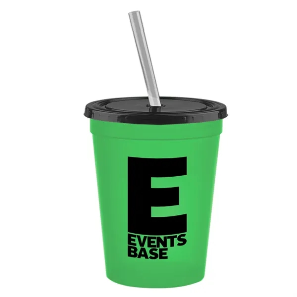 Molded in USA 16 oz. Stadium Cup with Lid & Straw... from ASI 40480 Koozie Group