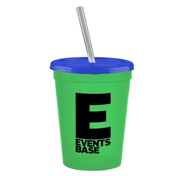 Molded in USA 16 oz. Stadium Cup with Lid & Straw... from ASI 40480 Koozie Group