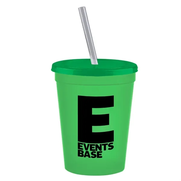 Molded in USA 16 oz. Stadium Cup with Lid & Straw... from ASI 40480 Koozie Group