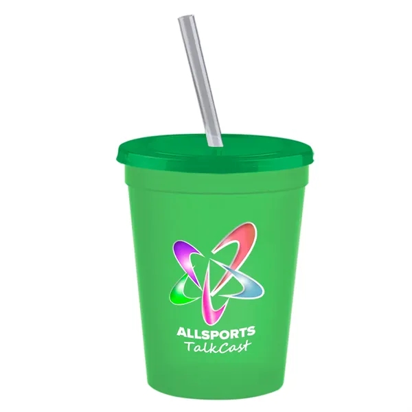 Molded in USA 16 oz. Stadium Cup with Lid & Straw... from ASI 40480 Koozie Group