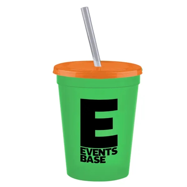 Molded in USA 16 oz. Stadium Cup with Lid & Straw... from ASI 40480 Koozie Group