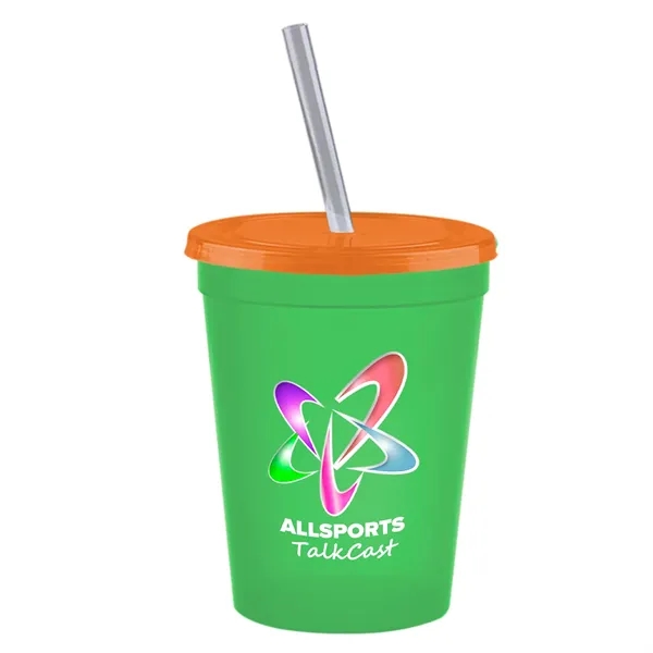 Molded in USA 16 oz. Stadium Cup with Lid & Straw... from ASI 40480 Koozie Group
