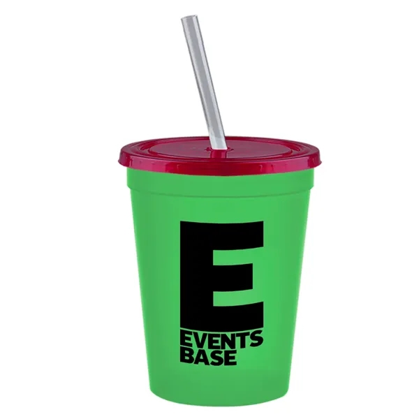 Molded in USA 16 oz. Stadium Cup with Lid & Straw... from ASI 40480 Koozie Group