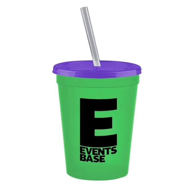 Molded in USA 16 oz. Stadium Cup with Lid & Straw... from ASI 40480 Koozie Group