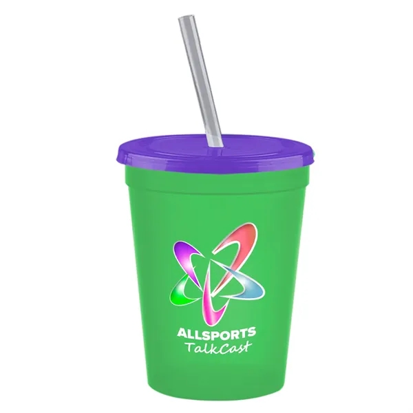 Molded in USA 16 oz. Stadium Cup with Lid & Straw... from ASI 40480 Koozie Group