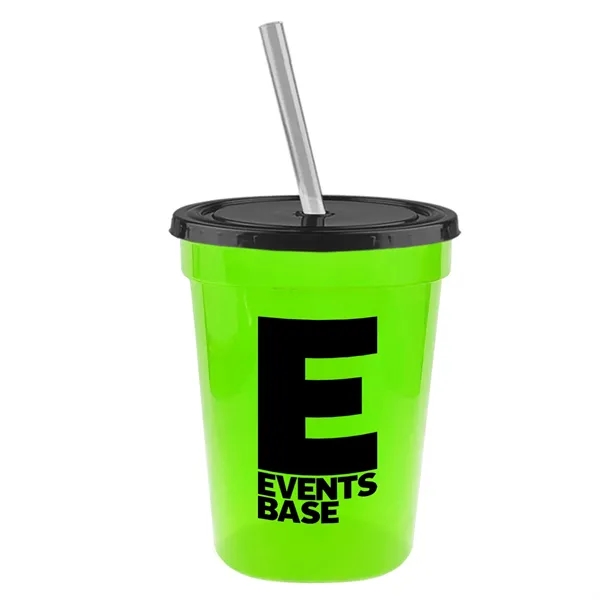Molded in USA 16 oz. Stadium Cup with Lid & Straw... from ASI 40480 Koozie Group