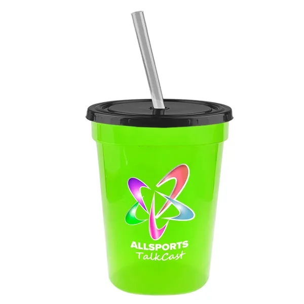 Molded in USA 16 oz. Stadium Cup with Lid & Straw... from ASI 40480 Koozie Group