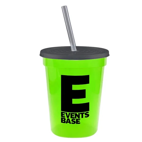 Molded in USA 16 oz. Stadium Cup with Lid & Straw... from ASI 40480 Koozie Group