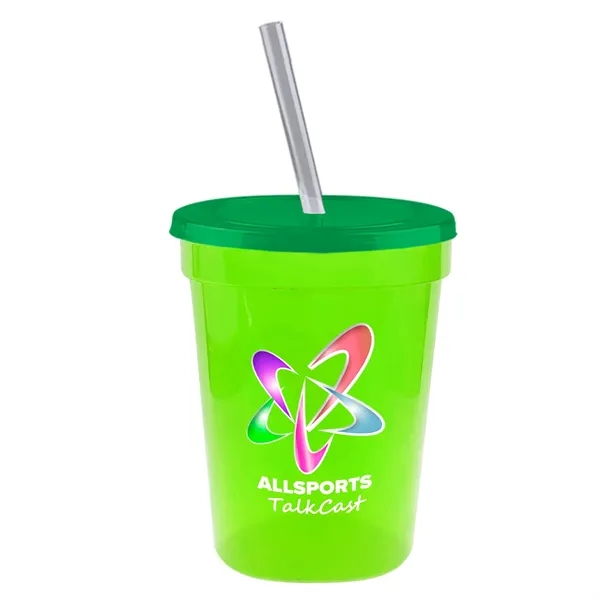 Molded in USA 16 oz. Stadium Cup with Lid & Straw... from ASI 40480 Koozie Group