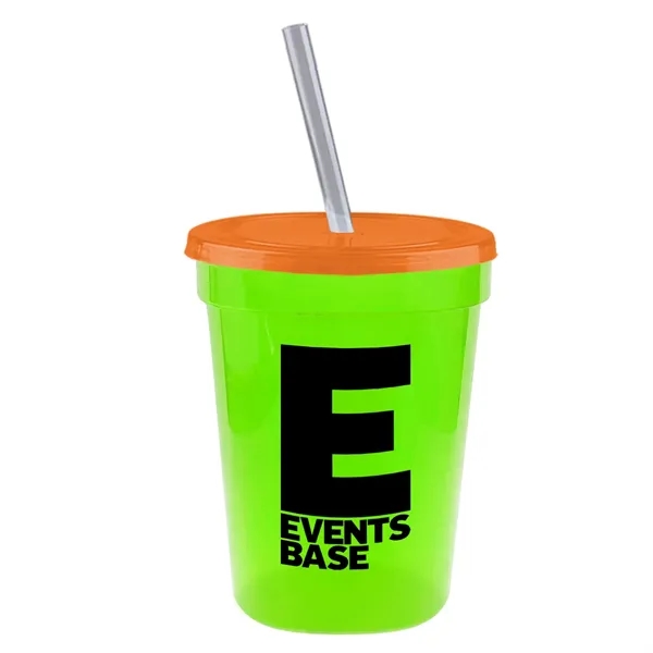 Molded in USA 16 oz. Stadium Cup with Lid & Straw... from ASI 40480 Koozie Group