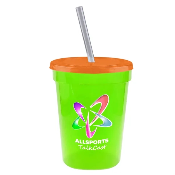 Molded in USA 16 oz. Stadium Cup with Lid & Straw... from ASI 40480 Koozie Group
