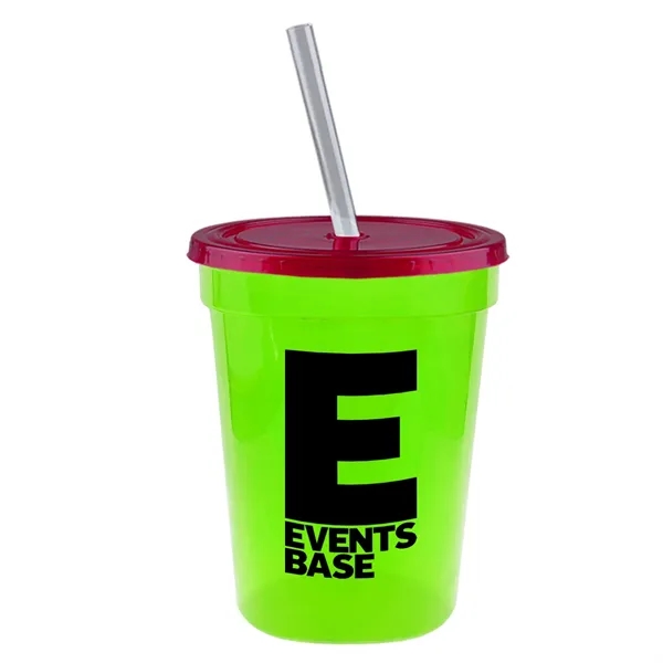 Molded in USA 16 oz. Stadium Cup with Lid & Straw... from ASI 40480 Koozie Group