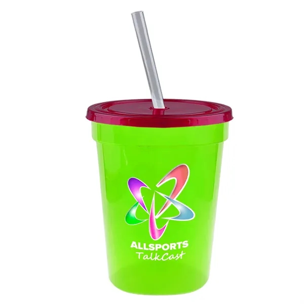 Molded in USA 16 oz. Stadium Cup with Lid & Straw... from ASI 40480 Koozie Group