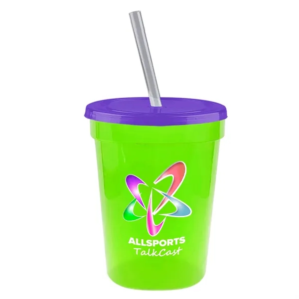 Molded in USA 16 oz. Stadium Cup with Lid & Straw... from ASI 40480 Koozie Group