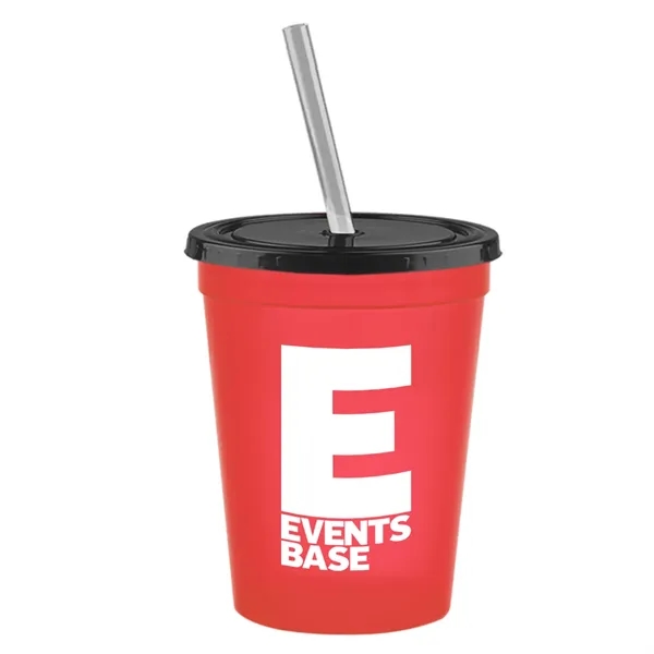 Molded in USA 16 oz. Stadium Cup with Lid & Straw... from ASI 40480 Koozie Group