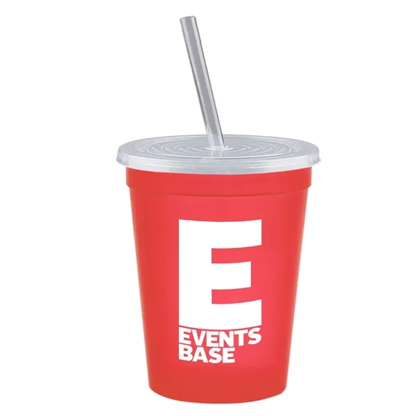 Molded in USA 16 oz. Stadium Cup with Lid & Straw... from ASI 40480 Koozie Group