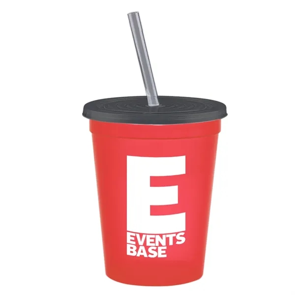 Molded in USA 16 oz. Stadium Cup with Lid & Straw... from ASI 40480 Koozie Group