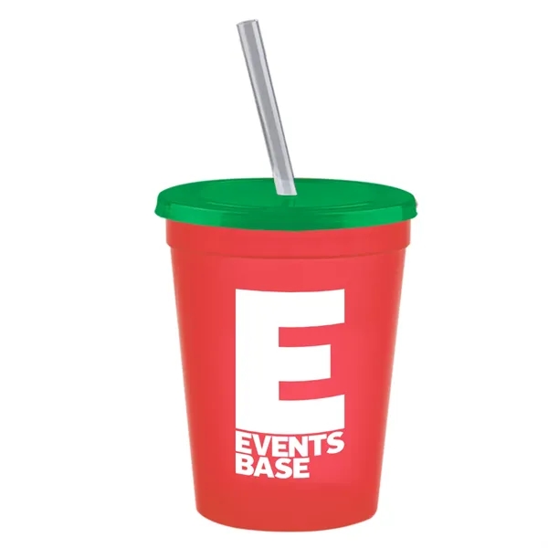 Molded in USA 16 oz. Stadium Cup with Lid & Straw... from ASI 40480 Koozie Group