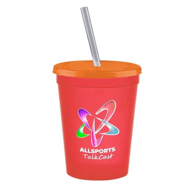 Molded in USA 16 oz. Stadium Cup with Lid & Straw... from ASI 40480 Koozie Group
