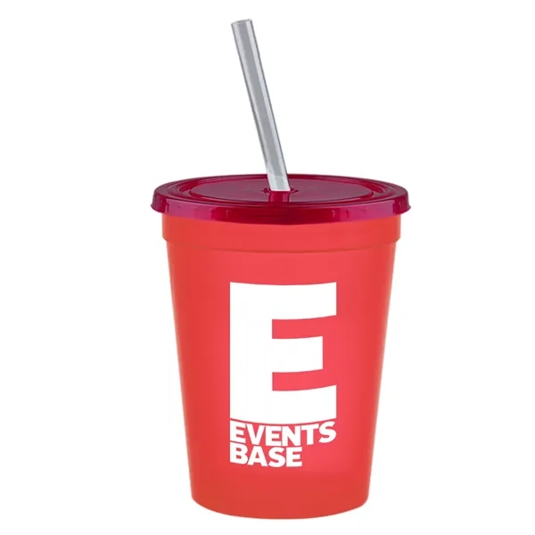 Molded in USA 16 oz. Stadium Cup with Lid & Straw... from ASI 40480 Koozie Group