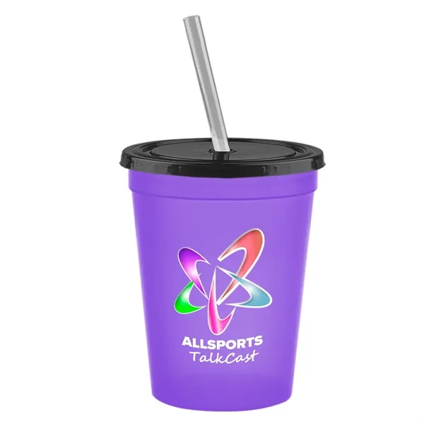 Molded in USA 16 oz. Stadium Cup with Lid & Straw... from ASI 40480 Koozie Group
