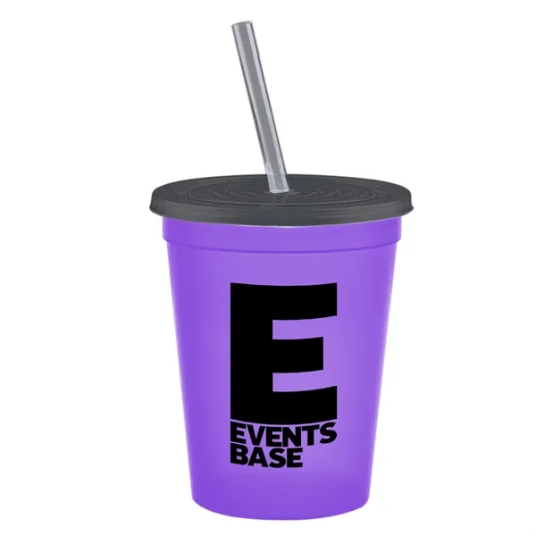 Molded in USA 16 oz. Stadium Cup with Lid & Straw... from ASI 40480 Koozie Group